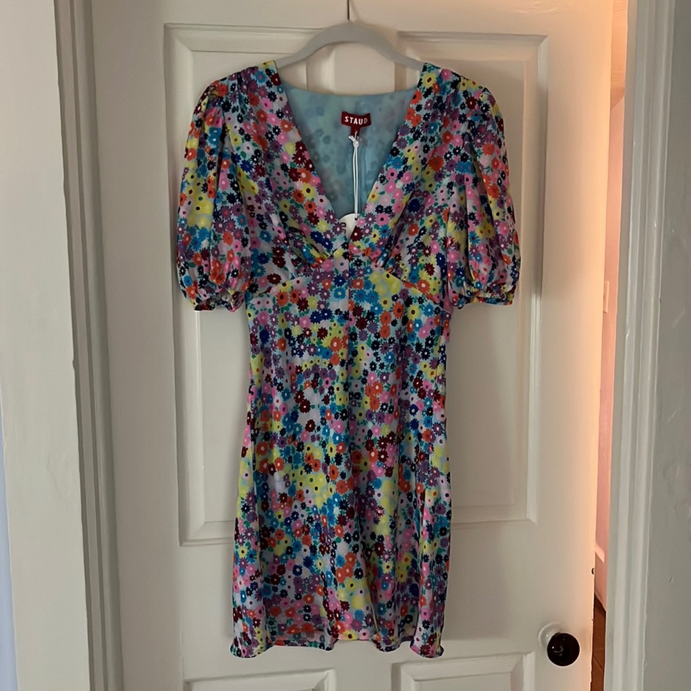 Staud floral mini dress